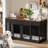 NEBZHASK 63'' Large Double Dog Crate Kennel Furniture with Divider and 3 Drawers for 2 Medium Animals Indoor-1322905602