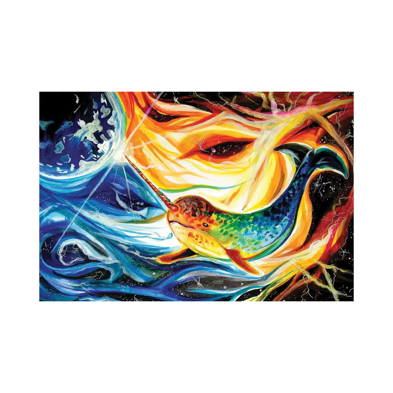 Space Narwhal by - Wrapped Canvas, 30.48 cm H x 45.72 cm W