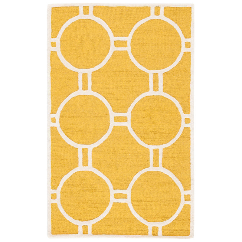 Sanyla Hand Tufted Wool Geometric Rug, Rectangle 2' x 3'