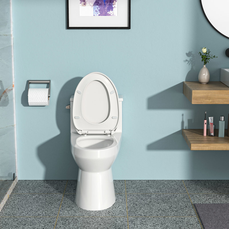 Toilette moderne avec corps en céramique - Siège à fermeture douce, chasse d'eau lisse au design élégant et blanc, rehausse l'esthétique de la salle de bain