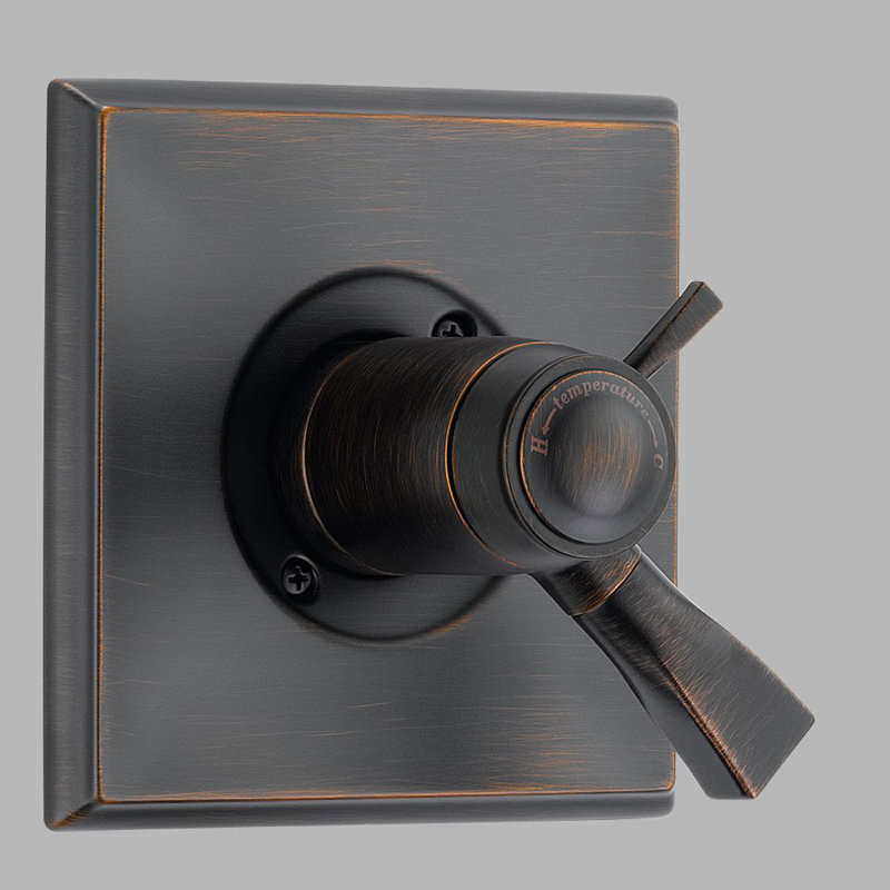 Robinet thermostatique pour baignoire et douche Dryden, Bronze vénitien