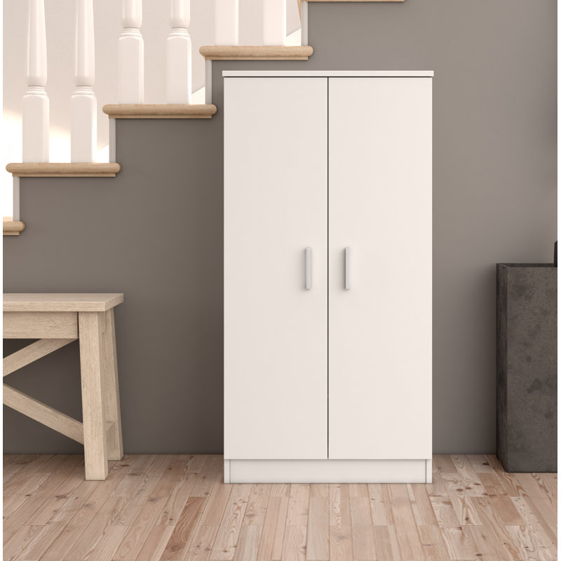 Casimire 2 Door Manufactured Wood Wardrobe, White