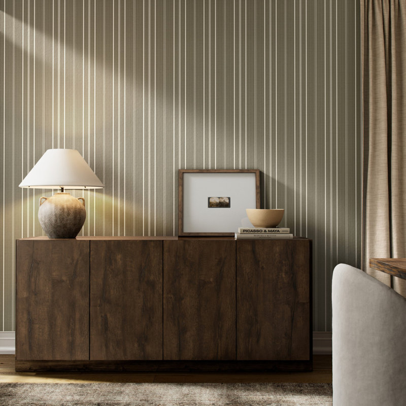 Striped Wallpaper Roll by Getty Images, Olive I
