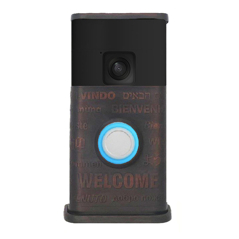 Housse de sonnette multicolore pour vidéo de bienvenue - Compatible avec une sonnette à anneau (version 2024), Bronze huilé