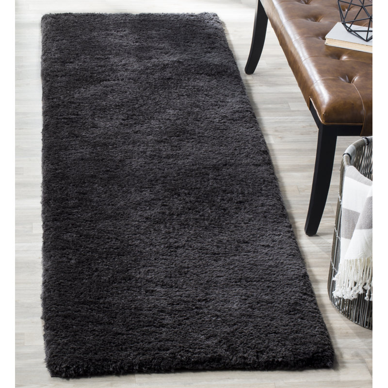 Tapis à poils longs tissé à la main Detweiler, Tapis de couloir 2 pi 3 po x 6 pi