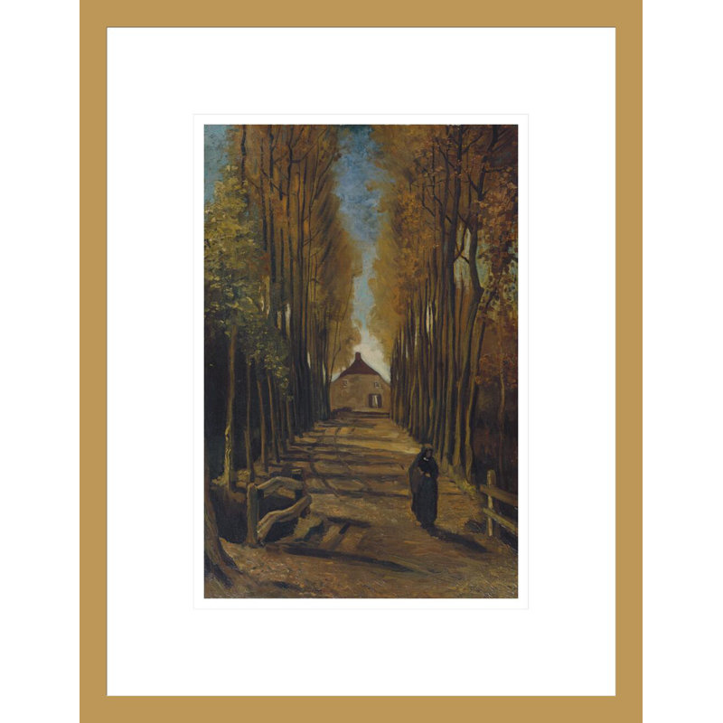 «Avenue of Poplars in Autumn» par Vincent van Gogh, impression giclée encadrée, H 16,75 po x l 13,04 po