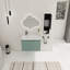 Meuble-lavabo flottant 36 po avec lavabo en résine en forme de goutte, armoire latérale et portes à fermeture en douceur