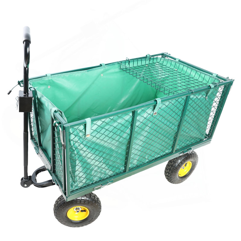 Le chariot à fleurs est plus facile à transporter (bois + sac en tissu)