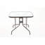 Table bistro extérieure pour 35 personnes avec plateau en verre trempé et trou de parasol de 1,5 po