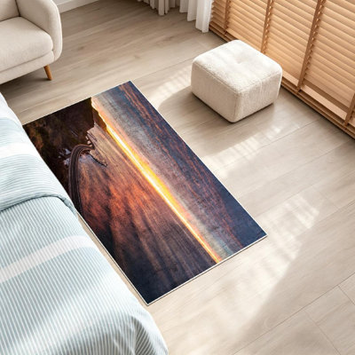 Lavable à la machine transparent, Sea Bridge Sunrise avec magnifique tapis d'intérieur