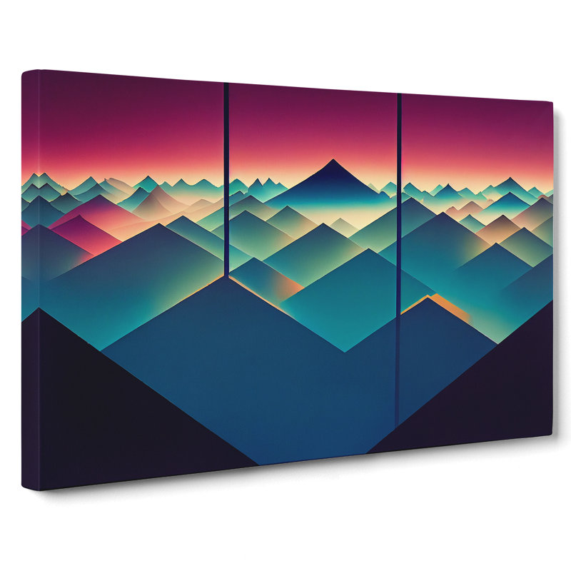 Pure Abstract Mountain Sunset - Wrapped Canvas, 40cm H x 60cm W x 3cm D