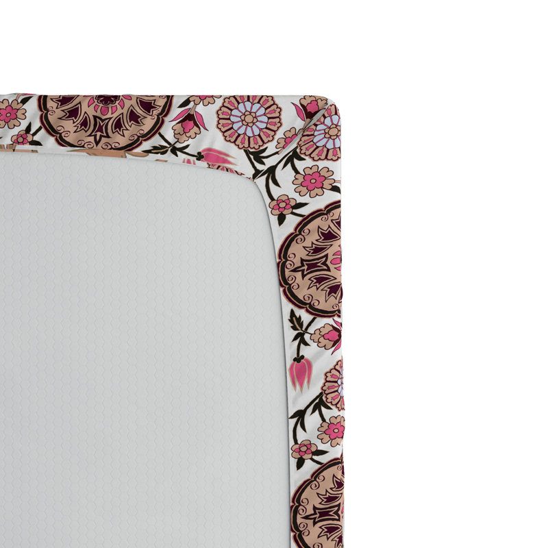 Microfiber Floral Fitted Sheet, Twin Fitted Sheet