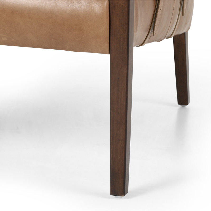 Karin 27" Wide Armchair, Brown, Dakota Warm Taupe Genuine Leather