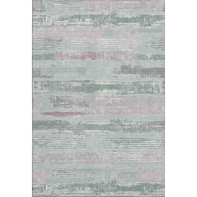 Premium Machine Washable Slesnick AMF1665 Stripes Rug, Rectangle 9' x 12'