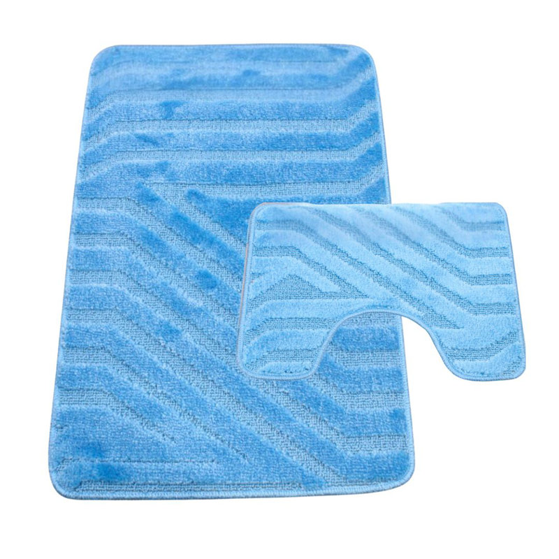 Polypropylene Plastic Bath Mat, Denim Blue