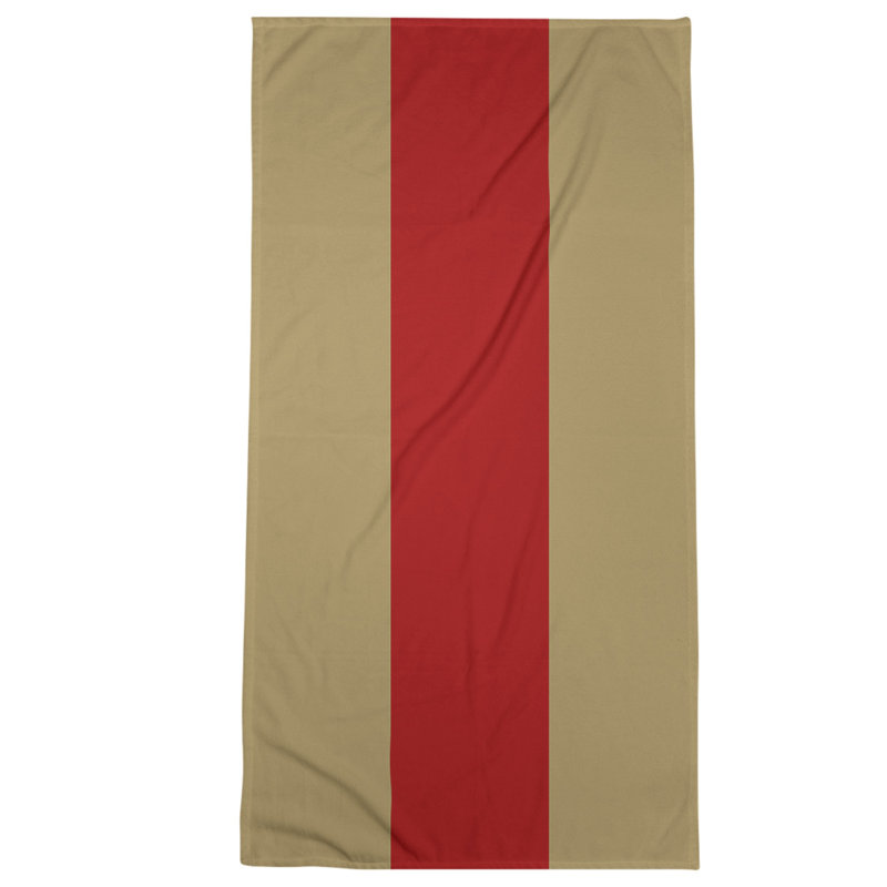 Bath Towel, Beige/Red