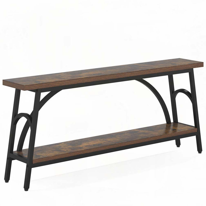 Merga 70.86'' Console Table, Brown/Black