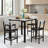 Dining Table Set For 4, Counter Height Table & 4 Bar Stools, Modern Kitchen Dining Set, With Upholstered Chairs, White, Grey-514839261-514839256-514839262