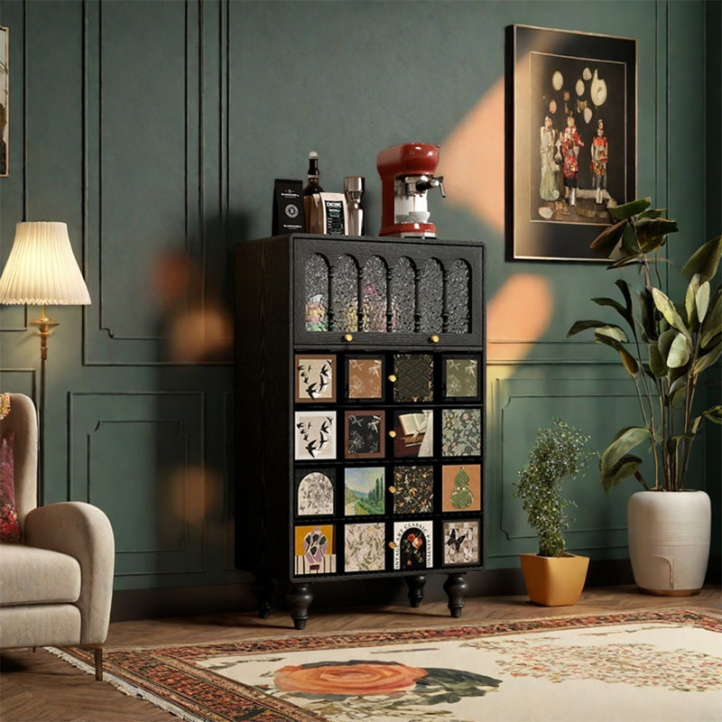 Armoire de rangement en pin avec tiroirs et porte