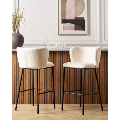 Mina Upholstered Counter Stool with Metal Frame