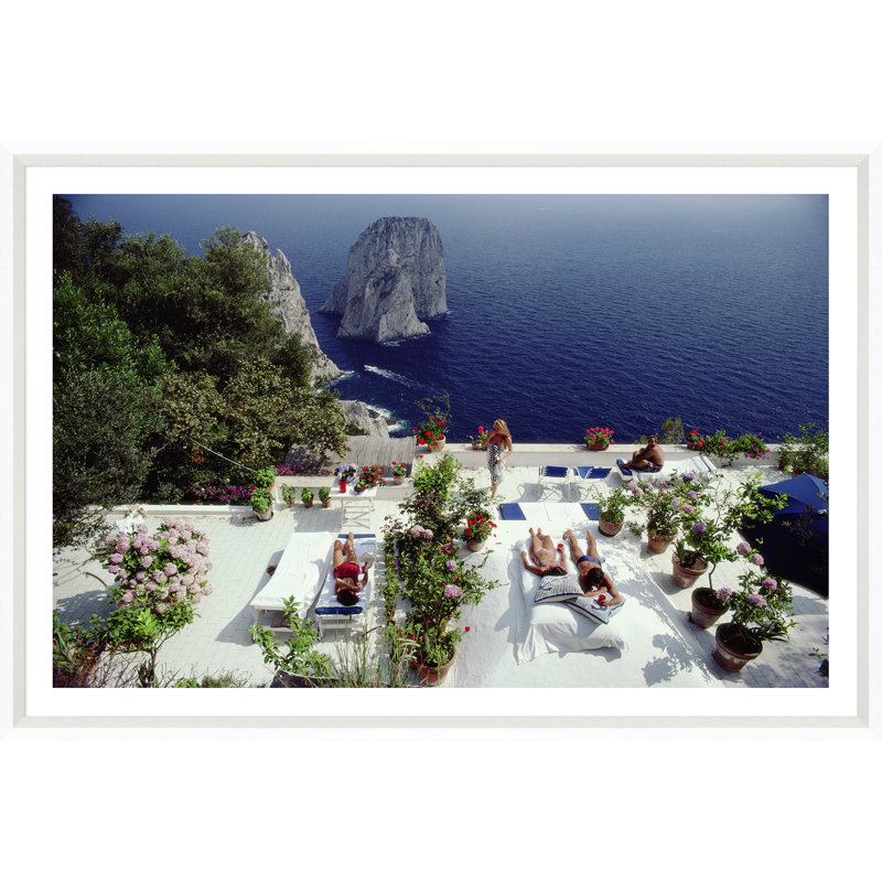 Il Canille Print by Slim Aarons, Black Framed Paper, 35.75" H x 50.75" W x 2.125" D
