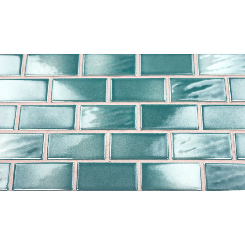 Swimming Pool Series 1" X 2" Porcelain Mosaic Tile, Oasis