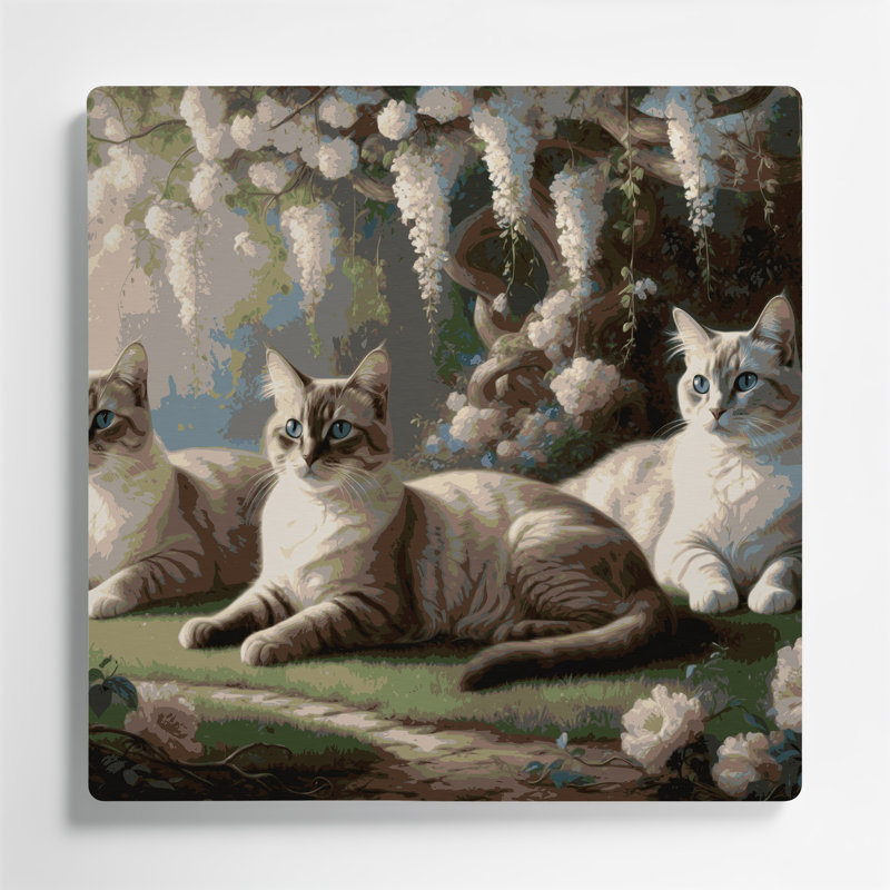 Chats, art mural gris tonkinois en métal, H 144 po x l 144 po x P 0,05 po