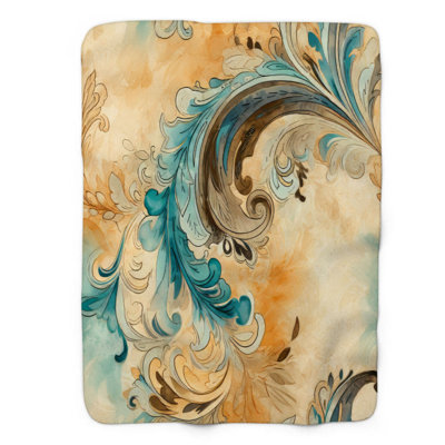 Tourbillons colorés - couverture en sherpa de qualité supérieure 1 pièce
