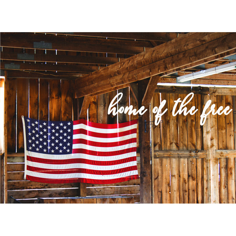 Use Flag In A Barn - Wrapped Canvas Painting, 20cm H x 30cm W x 3.8cm D