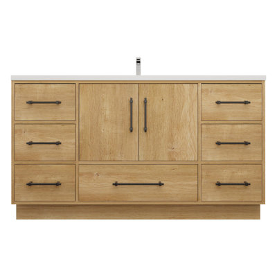 Meuble-lavabo simple 58,9 po avec plateau en acrylique Victoria