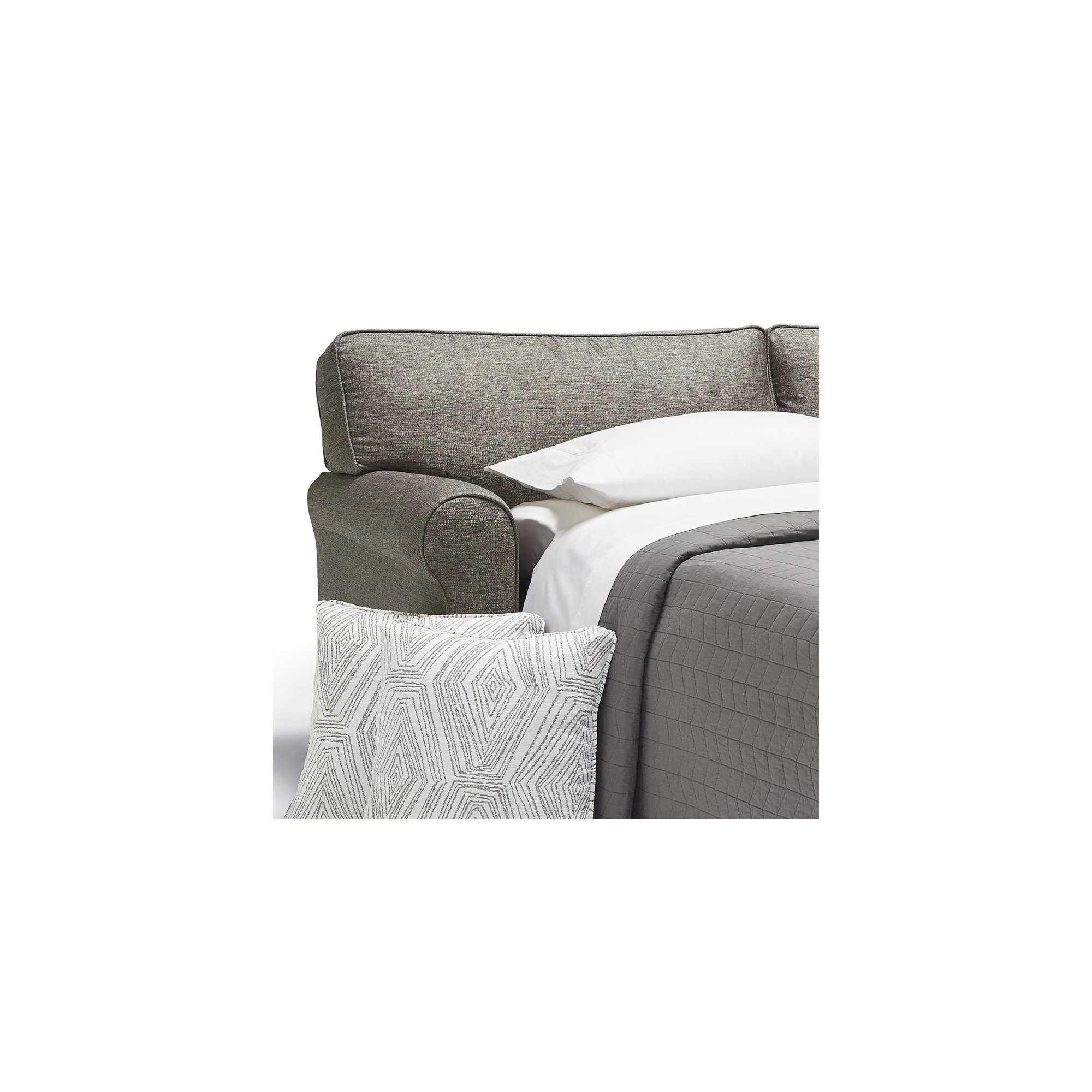 Shannon 36'' Upholstered Sleeper Sofa, Espresso, Dove Grey Performance