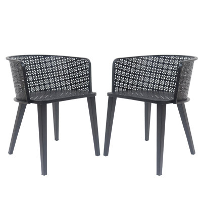 Chaise de salle à manger d'extérieur en fer noir 2 - Rouille, convient à divers espaces, l 21,59 po x P 21,37 po H 28,07 po, assemblage requis