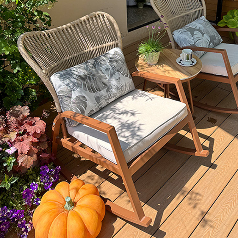 Chaise berçante simple en aluminium Balcon Casual, Brun