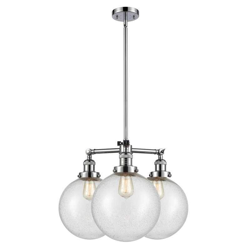 Antsje 3 - Light Dimmable Globe Chandelier, Seedy, LED Bulb, Polished Chrome