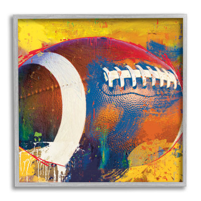 «Football Paint Splatter Sports», estampe numérique encadrée par Savannah Miller
