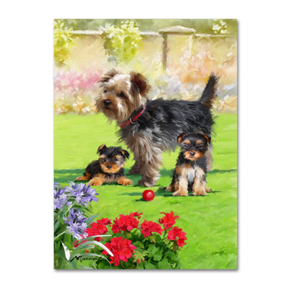 «Armand Yorkie Puppies» par Armand, reproduction sur toile