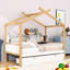 Lit maison avec tiroirs et tablettes-991578854