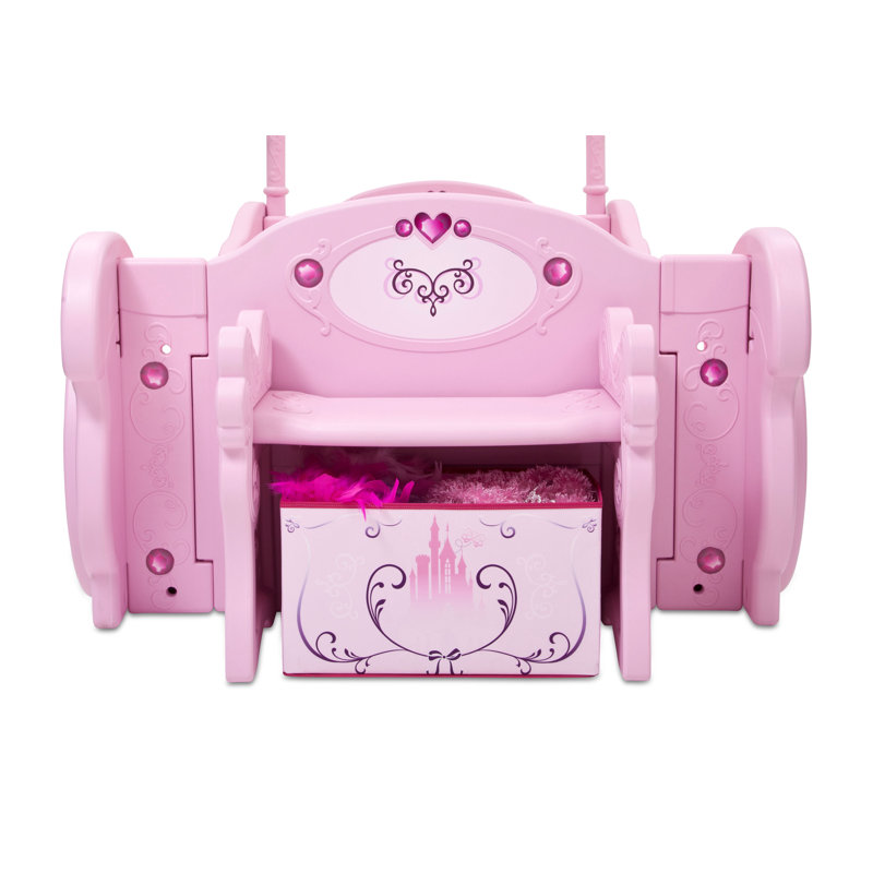 Disney Princess Pink Plastic Carriage Toddler-to-Twin Bed