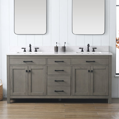 Ajiya 72" Double Bathroom Vanity Set