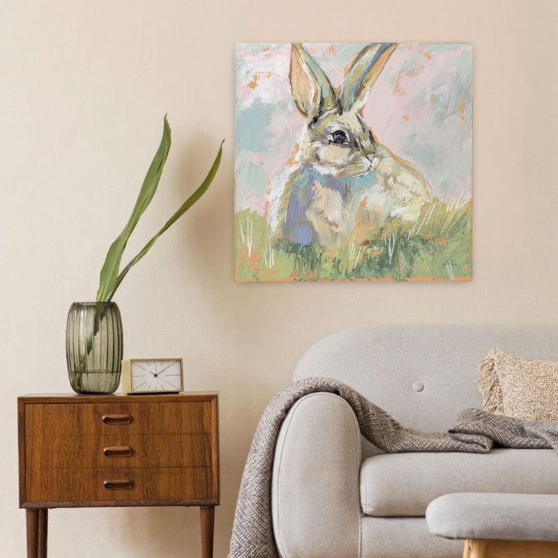 Art contemporain Bugsy neutre avec animaux, H 24 po x l 24 po