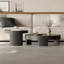 Ensemble de tables basses rondes en bois de style moderne