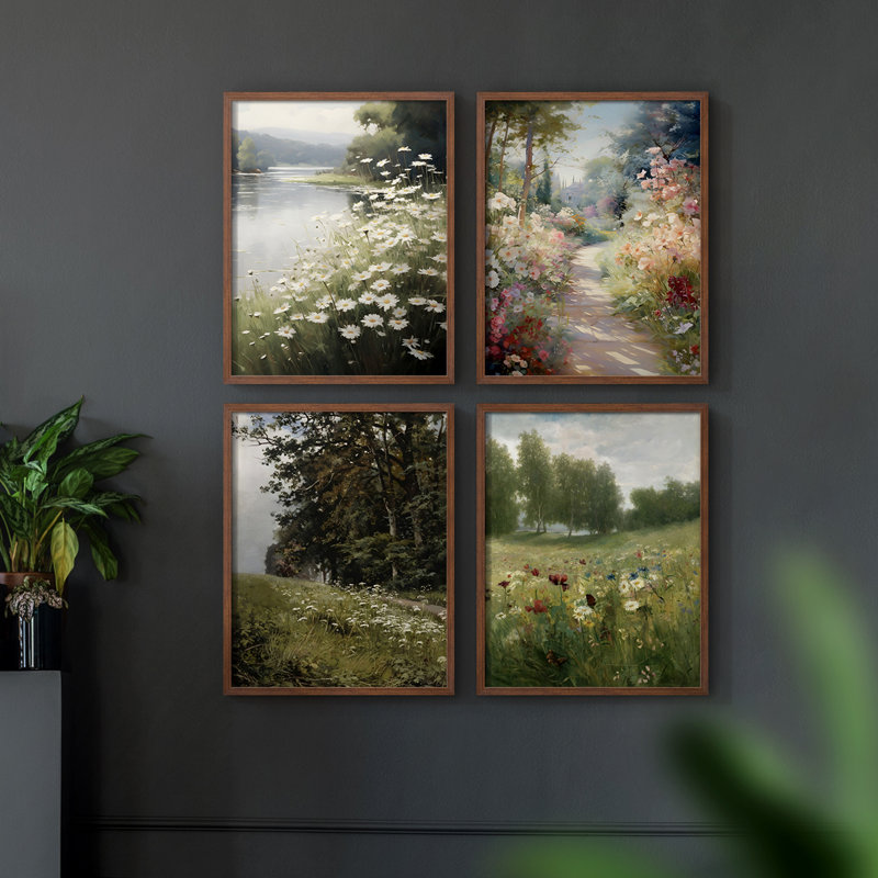 «Vintage Floral CCXCVII», 4 pièces