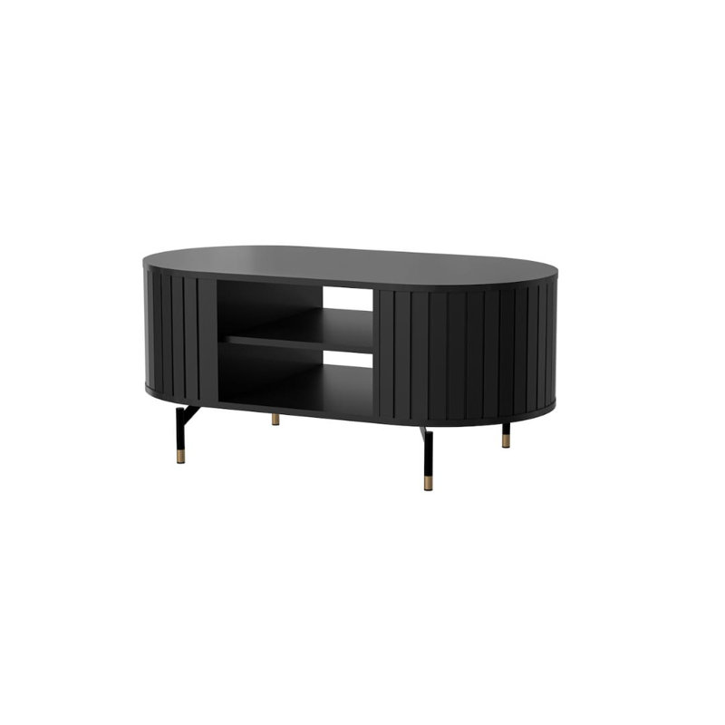 Zante Coffee Table with Storage, Black