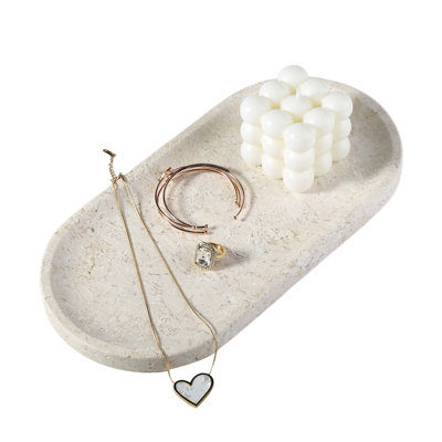 Guein Oval Natural Marble Tray
