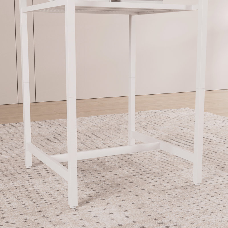 Table avec 2 tabourets de bar, Blanc, Brun, Brun / Blanc