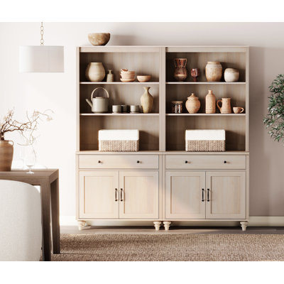 72.1'' Tall Kitchen Pantry Cabinet With 2 Drawers And 4 Doors, Light Oak