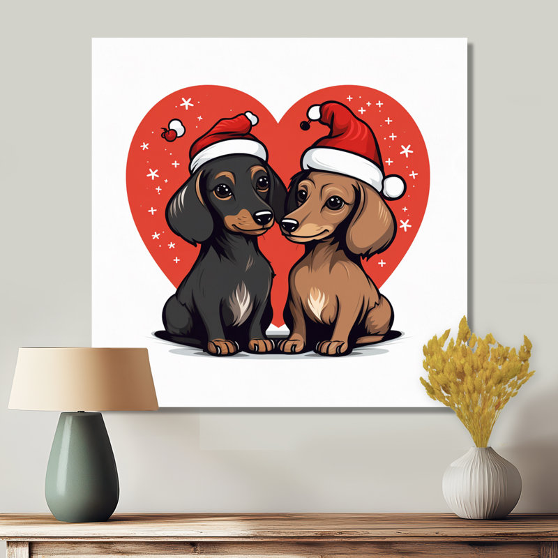 Adorable teckel mignon - chien, art mural, salon, Toile tendue, H 16 po x l 16 po x P 1 po