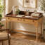Bureau d'écriture moderne et organique de 137 cm (54 pouces) avec pieds tournés en forme de fuseau et bordure surélevée, bureau d'ordinateur élégant de style français pour la maison ou le bureau à domicile