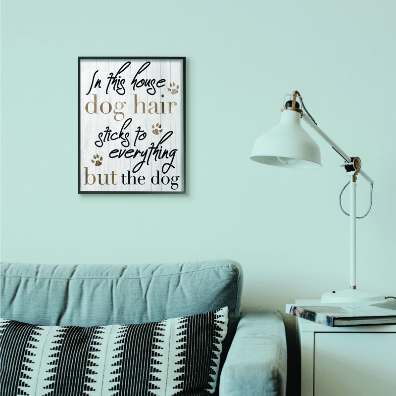 « dog cheveu sticks pour animaux amusants », impression, H 16 po x l 20 po x P 1,5 po, Giclée encadrée noir minuit