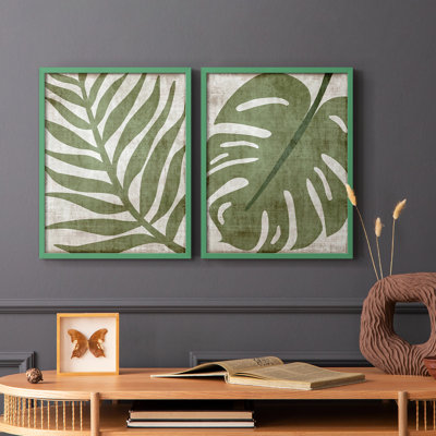 «Island Greenery I», reproduction encadrée de qualité supérieure - prête à être accrochée - aucun clou requis - aucun clou requis